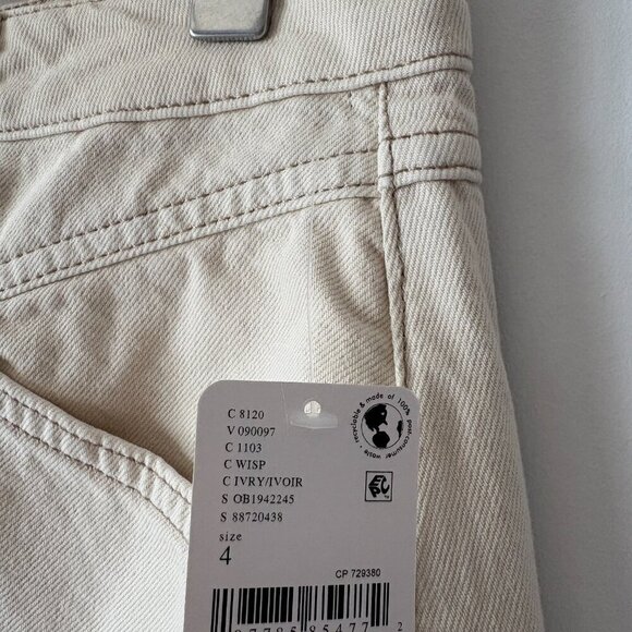 Free People We The Free Come As You Are Denim Maxi Skirt NWT Wisp Ivory Sz 4 - Picture 6 of 9